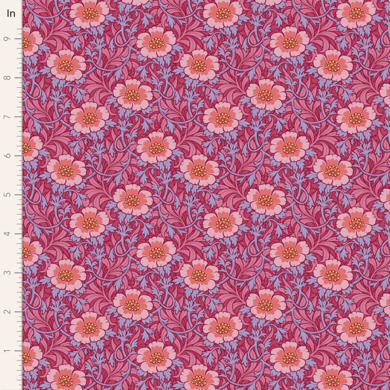 Tilda Patchwork Stoff Baumwolle - Hibernation - Winterrose-Hibiscus